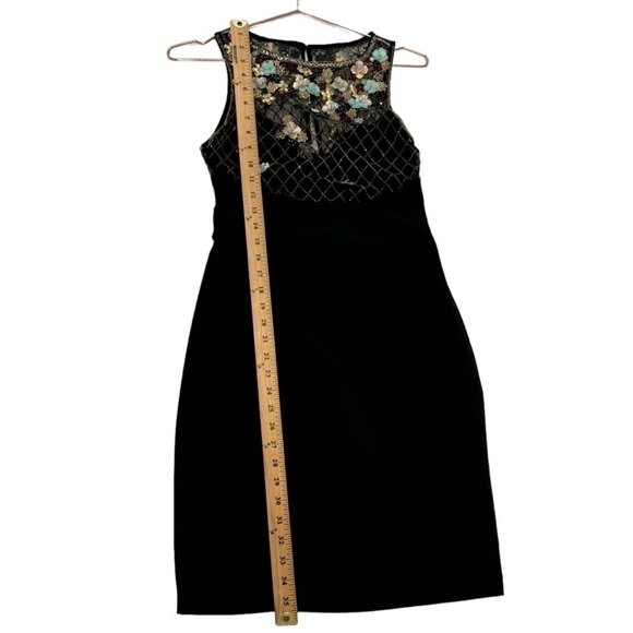 PARKER BLACK Floral Beaded Rouched Side Black Dress - Picture 11 of 12